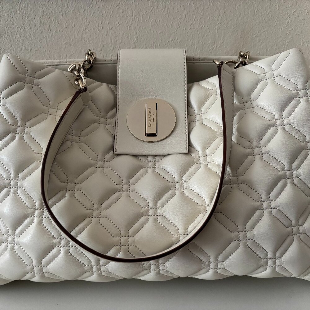 Kate Spade NY Elena Astor Court Quilted Shoulder Bag Bone Read